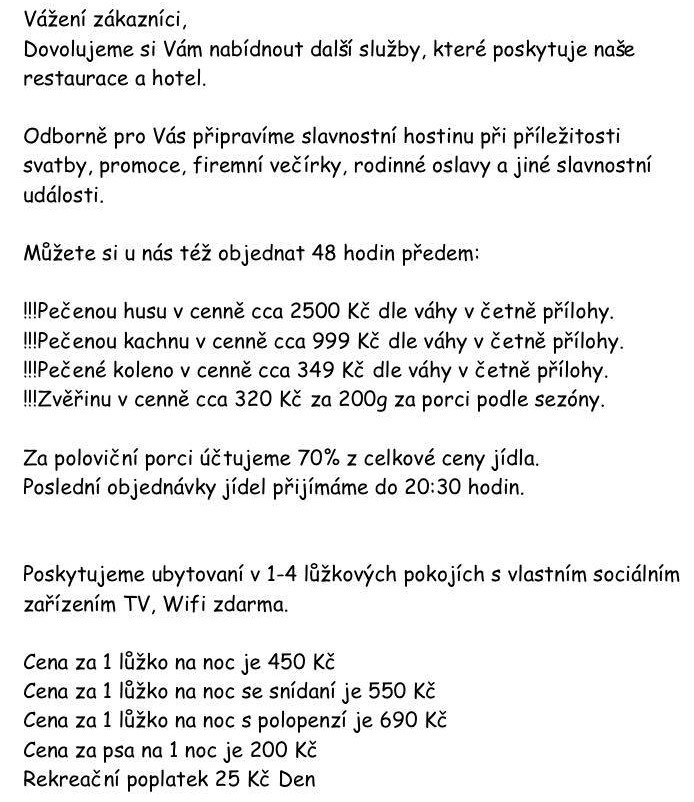 Jídelní lístek 8