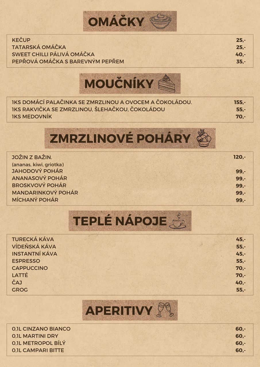 Jídelní lístek U Šimáka